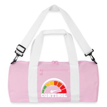 Funny Low cortisol Hilarious Stress Free Cortisol - Recycled Duffel Bag - pink/white - Front