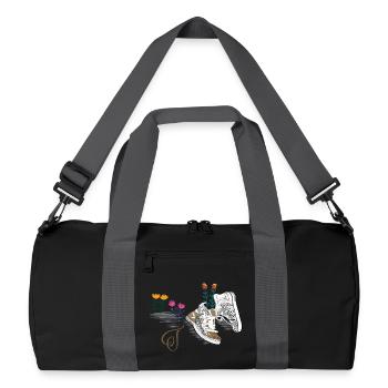 Hiking boots with flowers - Recycled Duffel Bag - black/graphite grey - Front