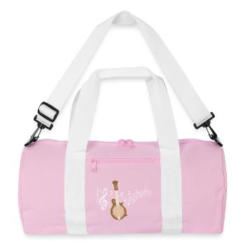 Mandolin Sheet Music Bluegrass Country Music - Recycled Duffel Bag - pink/white - Front