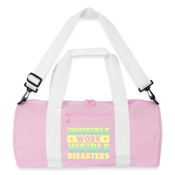 Don de théâtre invisible pour le théâtre musical - Sac de sport recyclé - rose/blanc - Devant
