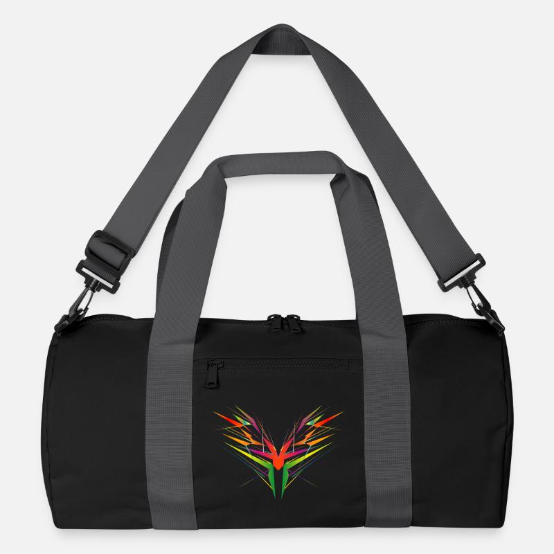 colorful abstract wing shape Recycled Duffel Bag