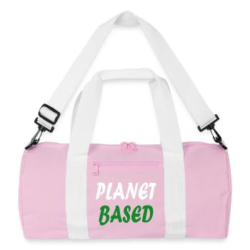 Végétalien basé sur la planète - Sac de sport recyclé - rose/blanc - Devant