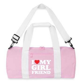 J’aime ma petite amie - Sac de sport recyclé - rose/blanc - Devant