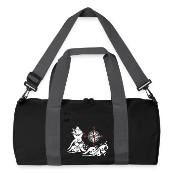 Weißes und kompassrosafarbenes Boot - Recycelte Duffel Bag - Schwarz/Graphitgrau - Vorne