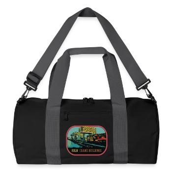 Köln, Die Kranhäuser im Rheinauer Hafen - Recycelte Duffel Bag - Schwarz/Graphitgrau - Vorne