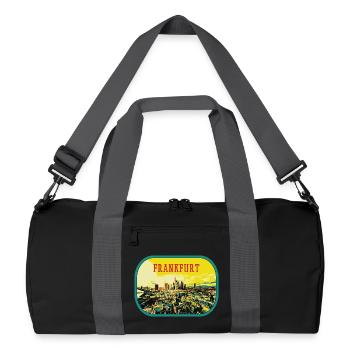 Colorful panoramic view of the city of Frankfurt - Recycled Duffel Bag - black/graphite grey - Front
