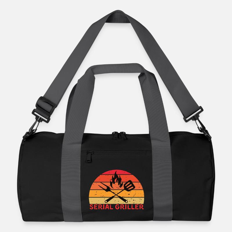 Serial Griller Retro BBQ Design - Sac de sport recyclé - noir/gris graphite