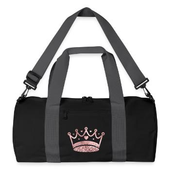 Queen/King Crown Glitter Personalizable - Recycled Duffel Bag - black/graphite grey - Front