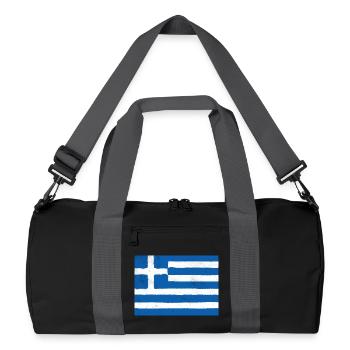 Flag of Greece – Blue Identity - Recycled Duffel Bag - black/graphite grey - Front