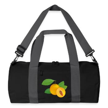 Mirabelle plum motif with juicy flesh - Recycled Duffel Bag - black/graphite grey - Front