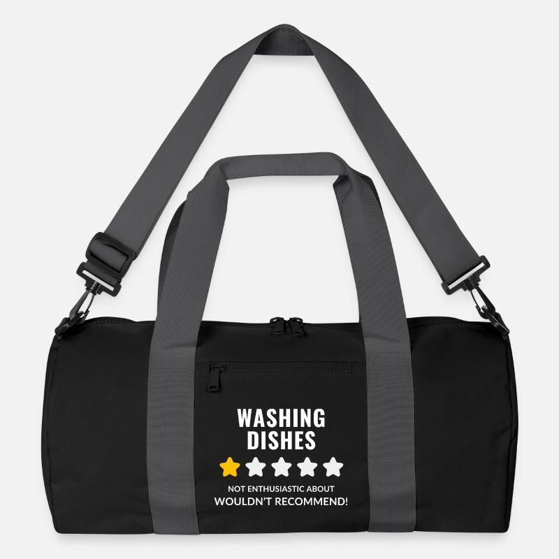 Washing Dishes Not Enthusiastic Badge - Recycled Duffel Bag - black/graphite grey