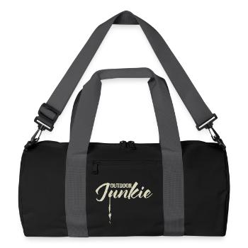 Lettrage aventureux en plein air Junkie - Sac de sport recyclé - noir/gris graphite - Devant