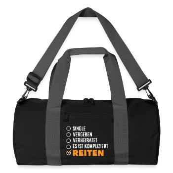 Pferdemädchen Reiten Ponyfans Reiter - Recycelte Duffel Bag - Schwarz/Graphitgrau - Vorne