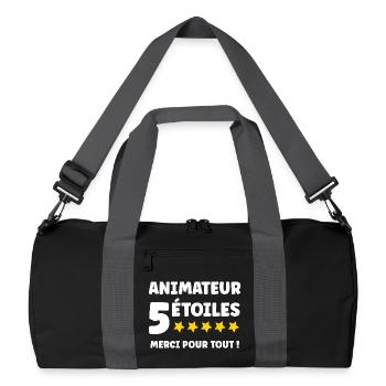 5-Sterne-Gastgeber Vielen Dank für alles - Recycelte Duffel Bag - Schwarz/Graphitgrau - Vorne