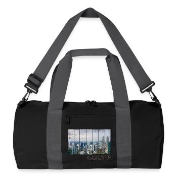 Kuala Lumpur City Malaysia Skyline Souvenir - Recycelte Duffel Bag - Schwarz/Graphitgrau - Vorne