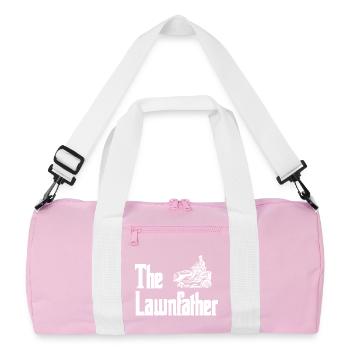 Graphisme de silhouette de tondeuse à gazon - Sac de sport recyclé - rose/blanc - Devant