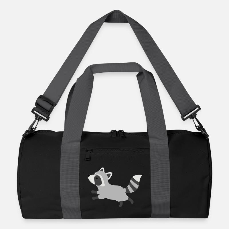 Süßer laufender Waschbär minimalistischen Stil Recycelte Duffel Bag