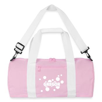First name Gregor - Recycled Duffel Bag - pink/white - Front