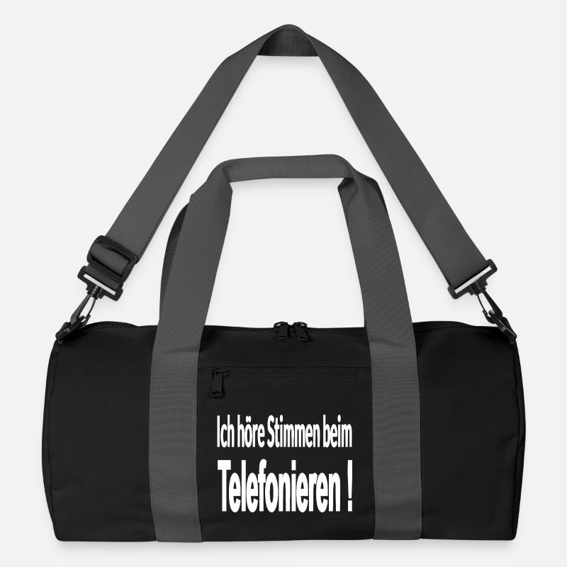Telefonieren - Recycelte Duffel Bag - Schwarz/Graphitgrau