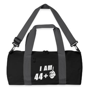 I'm 44 plus middle finger - 45th birthday - Recycled Duffel Bag - black/graphite grey - Front