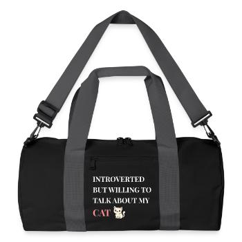 Introverti mais prêt à parler de mon chat - Sac de sport recyclé - noir/gris graphite - Devant
