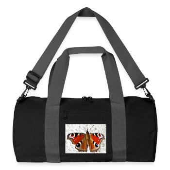 Motif papillon à œil de paon - Sac de sport recyclé - noir/gris graphite - Devant