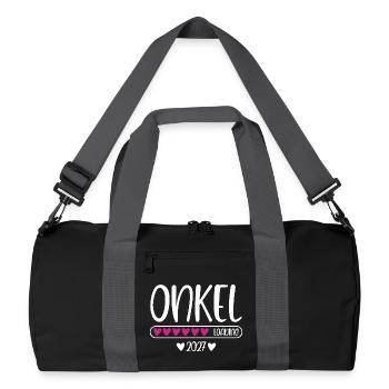 Onkel 2027 loading mit Herzchen Ladebalken - Recycelte Duffel Bag - Schwarz/Graphitgrau - Vorne