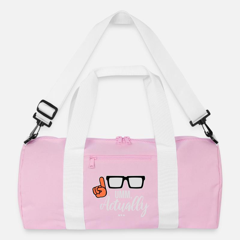 Um Actually Lustig Nerd Klugscheißer Spruch Logo Recycelte Duffel Bag
