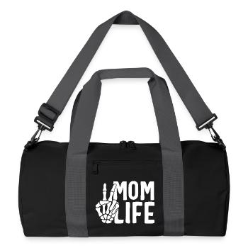Mom Life Skeleton Hand – Mom Shirt Funny & Naughty - Recycled Duffel Bag - black/graphite grey - Front