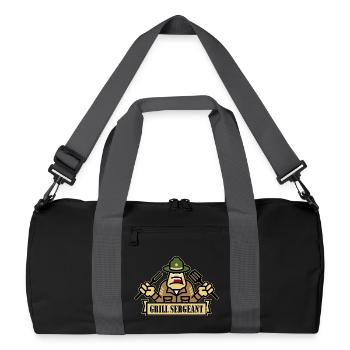 Grill Sergeant (Grillen / BBQ / Barbecue / Outl) - Recycelte Duffel Bag - Schwarz/Graphitgrau - Vorne