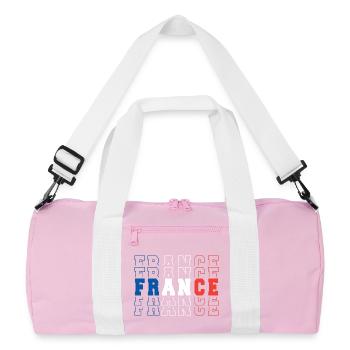 France Football Fan Flag Blue White Red Sport - Recycled Duffel Bag - pink/white - Front