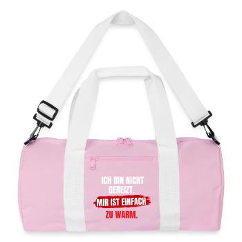 Mir Ist Zu Warm - Recycelte Duffel Bag - Rosa/Weiß - Vorne