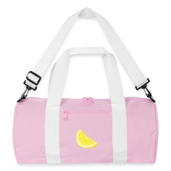 Zitrone - Recycelte Duffel Bag - Rosa/Weiß - Vorne