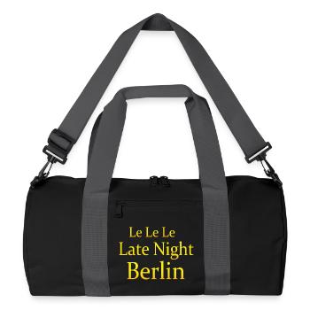 Le Le Le Late Night Berlin - Recycelte Duffel Bag - Schwarz/Graphitgrau - Vorne