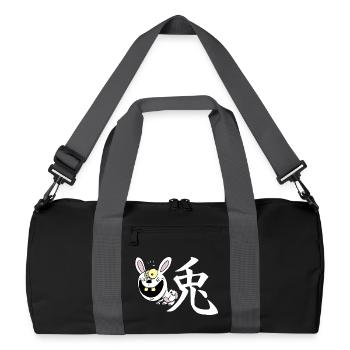 Lapin fou manga - Sac de sport recyclé - noir/gris graphite - Devant