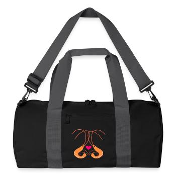 Les crevettes amoureuses - Sac de sport recyclé - noir/gris graphite - Devant