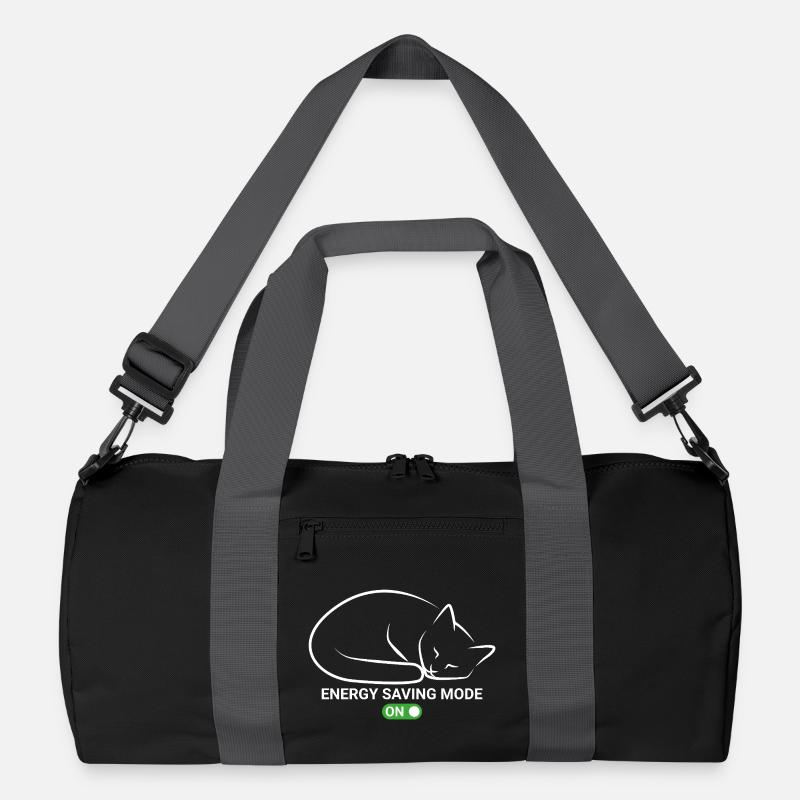 Cat in power saving mode - Recycled Duffel Bag - black/graphite grey