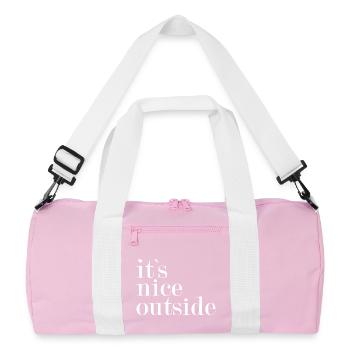 It's nice outside - - Recycled Duffel Bag - pink/white - Front