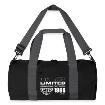 Born in 1966 Birthday 1966 - 59 Years Retro - Recycled Duffel Bag - black/graphite grey - Front