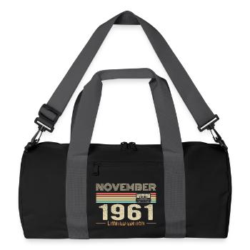 November 1961 Vintage Birthday Retro Tee - Sac de sport recyclé - noir/gris graphite - Devant