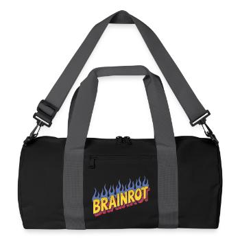 Brainrot - Lustige Memes - Recycelte Duffel Bag - Schwarz/Graphitgrau - Vorne