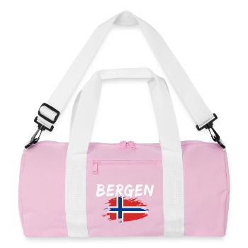 Bergen, Norvège - Sac de sport recyclé - rose/blanc - Devant