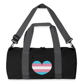 Trans-Herz-Flagge - Recycelte Duffel Bag - Schwarz/Graphitgrau - Vorne