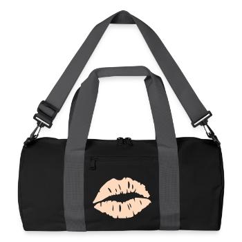 Silhouette des lèvres - Sac de sport recyclé - noir/gris graphite - Devant