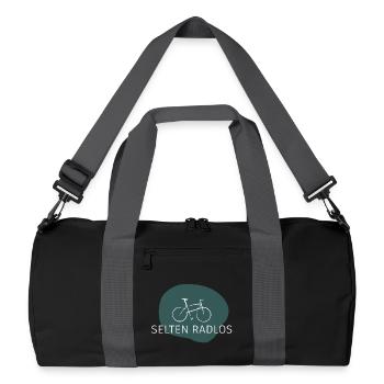 Rarement sans roues – Diction de jeu de mots sur le vélo - Sac de sport recyclé - noir/gris graphite - Devant