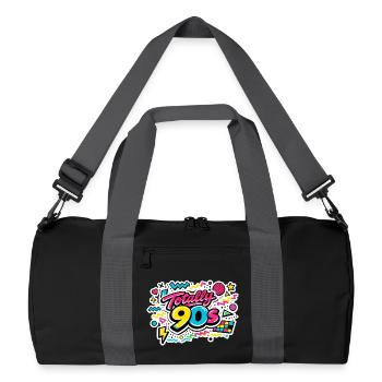 Fête à thème années 90 vintage années 90 - Sac de sport recyclé - noir/gris graphite - Devant