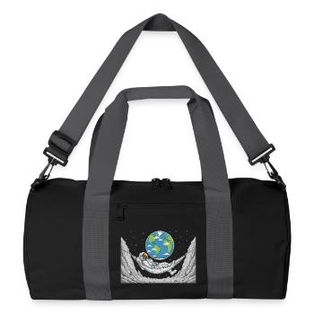 Astronaut Space Hammock Moon Earth Rest - Recycled Duffel Bag - black/graphite grey - Front