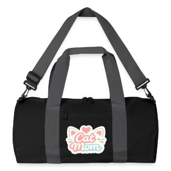 Pastel Cat Mom Motif - Recycled Duffel Bag - black/graphite grey - Front