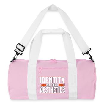 Logo Designer Identity Before Branding Specialist - Recycelte Duffel Bag - Rosa/Weiß - Vorne