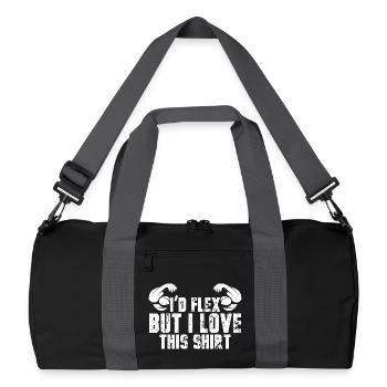 Ich würde flexen, aber ich liebe dieses Shirt - Recycelte Duffel Bag - Schwarz/Graphitgrau - Vorne